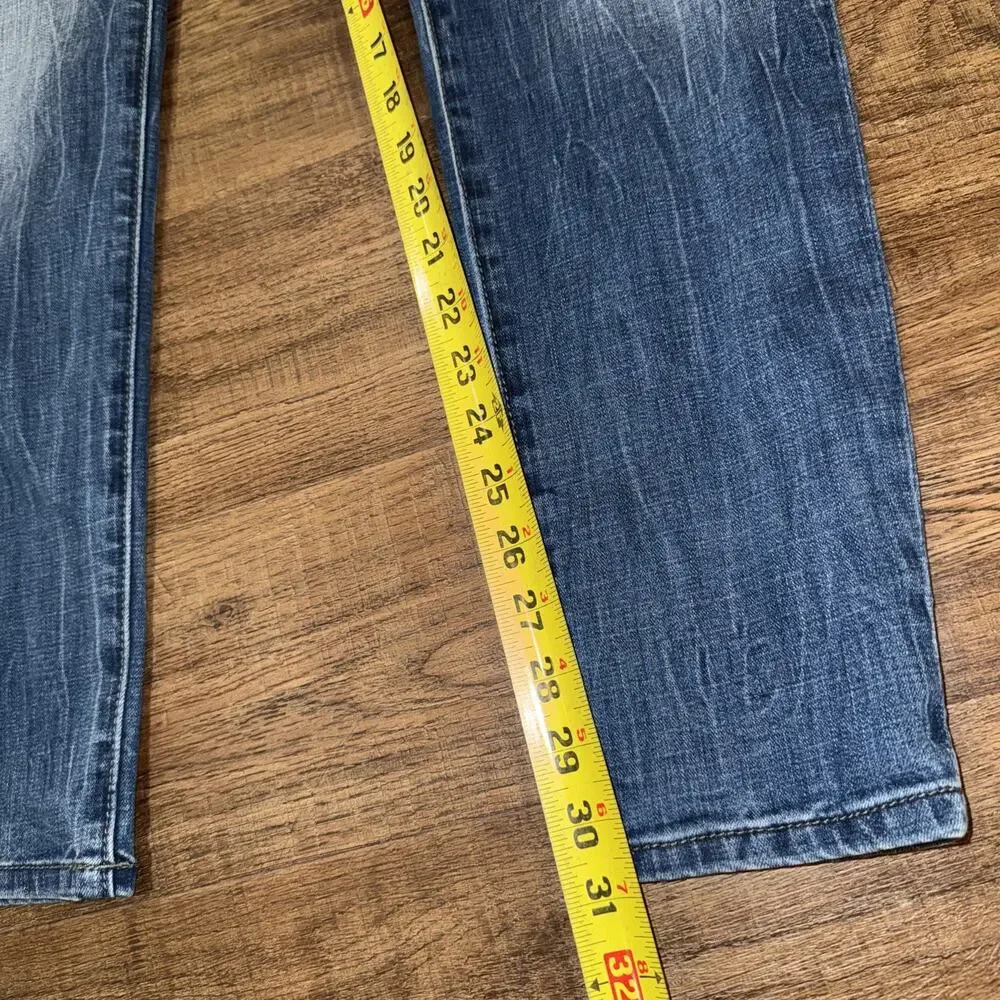 TRUE RELIGION Tony Straight Jeans Mens Size 34 (34x31) Medium Wash Blue